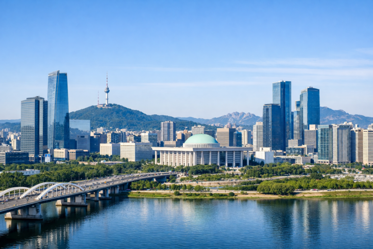 Seoul skyline representing FBI background check and apostille requirements for South Korea visas